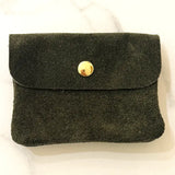 Suede Leather Coin & Card Purse 