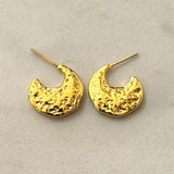 Crater Stainless Steel Hoop Earrings