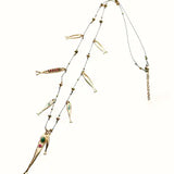 Bohem Long Fish Necklace w Mineral Stones