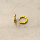 Zale Stainless Steel Hoop Earrings w White Zirconias