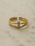 Cohen Adjustable Ring W Zirconium Stones
