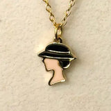 Vintage Lady Enamel Necklace