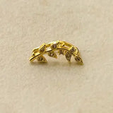 Jens Single Floral Earcuff w White Zirconias