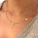 Silvana Floral Necklace w Zirconium Stones