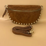 Cassette - Suede Fanny Pack w Metal Beads