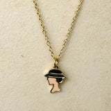 Vintage Lady Enamel Necklace