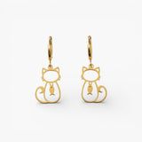 Curious Cat & Fish Earrings