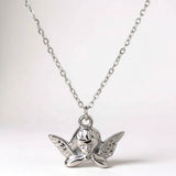 Cherub Figure Stainless Steel Necklace 