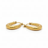 Esma Stainless Steel Motiffed Hoop Earrings
