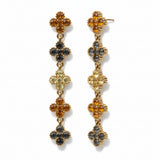 Sona Floral Dangle Earrings w Multicolor Zirconias 
