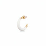 Cemre Brushed Gold Enamel Hoop Earrings 