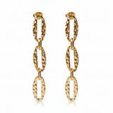 Pongo Hammered Gold Waterproof Dangle Earrings 