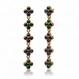 Sona Floral Dangle Earrings w Multicolor Zirconias 