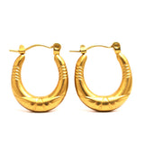 Esma Stainless Steel Motiffed Hoop Earrings