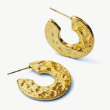 Belma Hammered Gold Hoop Earrings
