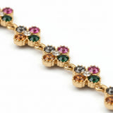 Sona Floral Dangle Earrings w Multicolor Zirconias 