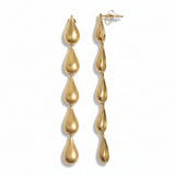 Drip Brushed Gold Dangle Earrings 