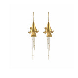 Akina Brushed Gold Dangle Earrings