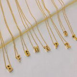 Initial Charm Necklace A Gold