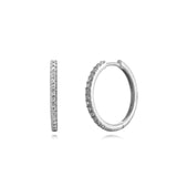 Sterling Silver Zirconia Hoops Silver